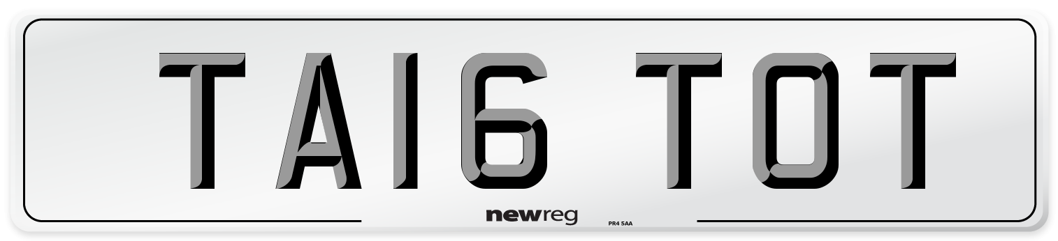 TA16 TOT Number Plate from New Reg
